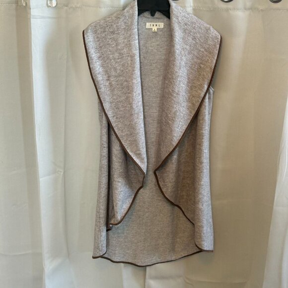 THml Womens Vest Cardigan Small Draped Long Open Front Modern Oversized 16984 - Picture 3 of 10